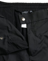 Pantalones flacos de mezcla de algodón negro