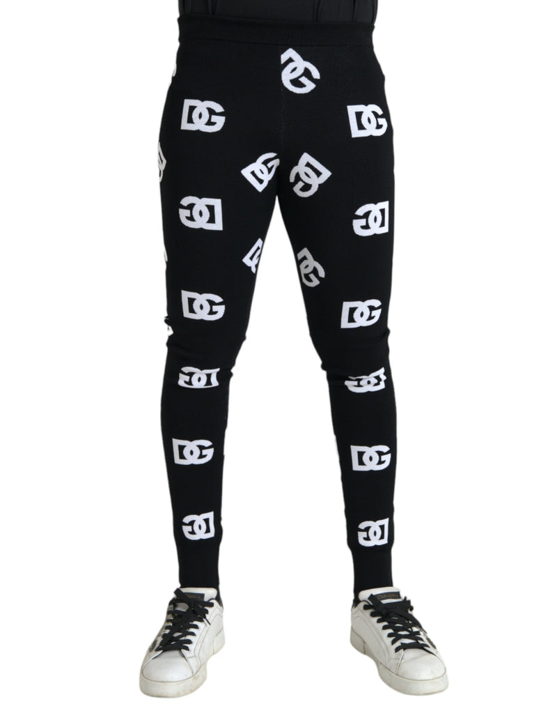 Pantalones de estampado de Loggings de Leggings Black Viscose Men Leggings