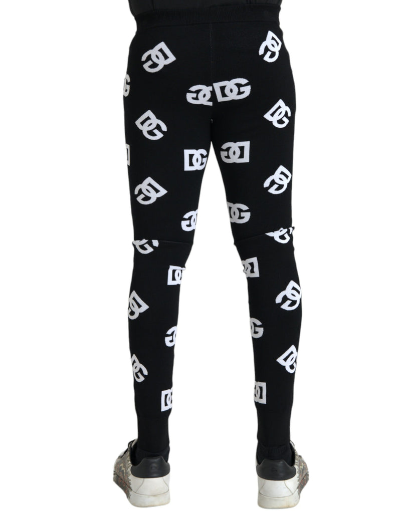 Pantalones de estampado de Loggings de Leggings Black Viscose Men Leggings