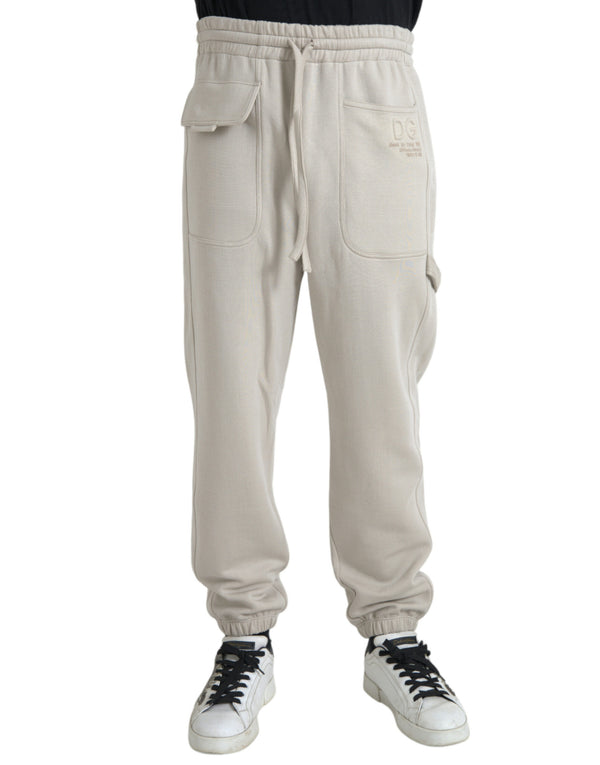 Off White Viscose Cargo Jogger Jogginghose Hosen