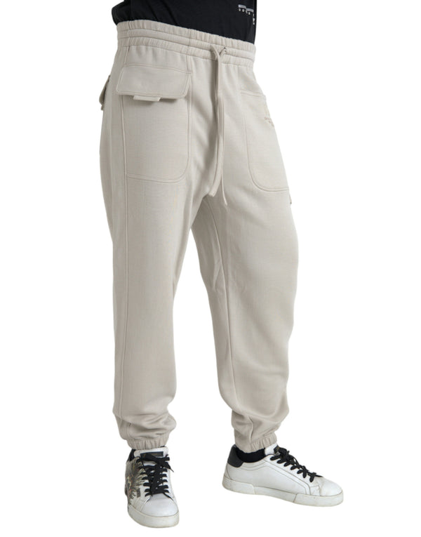 Off White Viscose Cargo Jogger Jogginghose Hosen