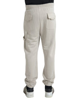 Off White Viscose Cargo Jogger Jogginghose Hosen