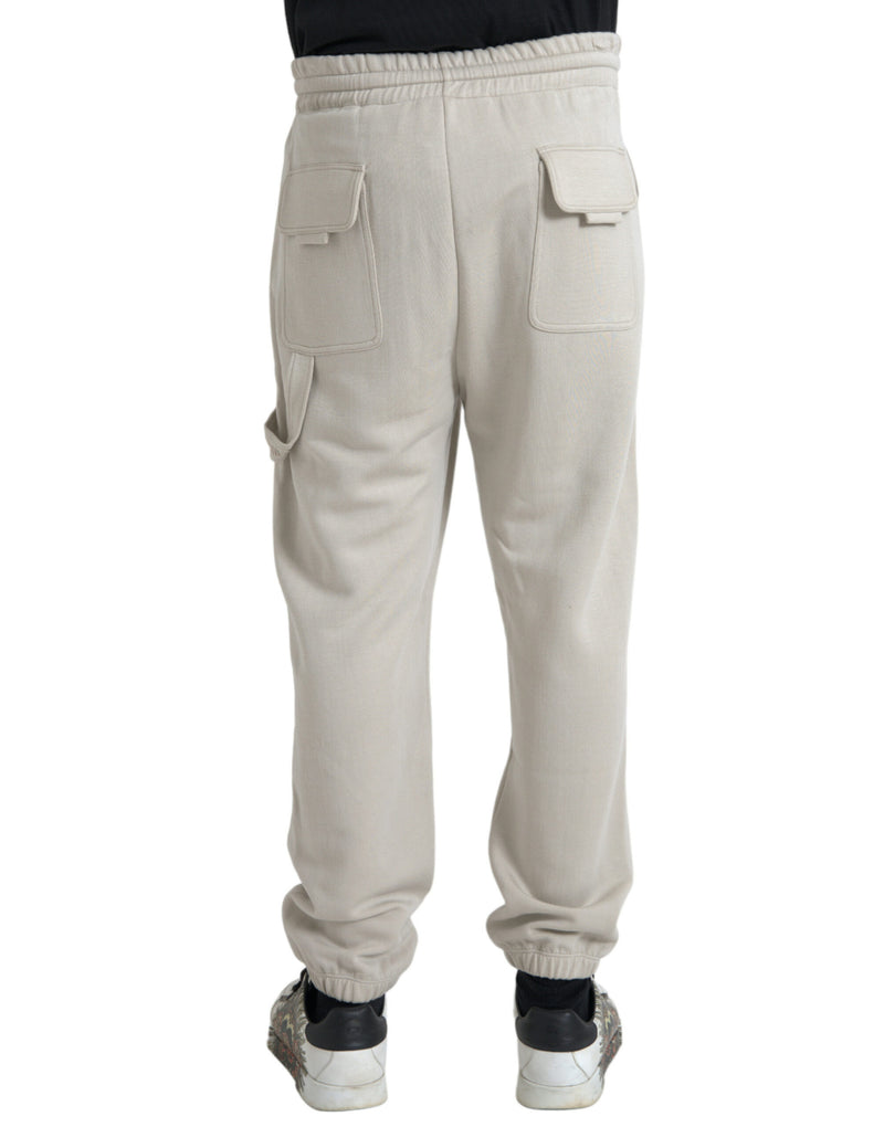 Off White Viscose Cargo Jogger Jogginghose Hosen