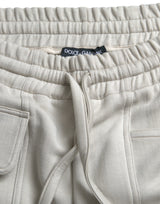 Pantalon de pantalon de jogging de jogger de cargaison à viscose blanc