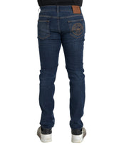 Jeans in denim di cotone magri blu slim cotone