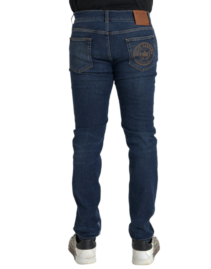 Blau Slim Fit Cotton Skinny Men Denim Jeans