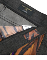 Pantaloni conici in cotone a leopardo tigre multicolore