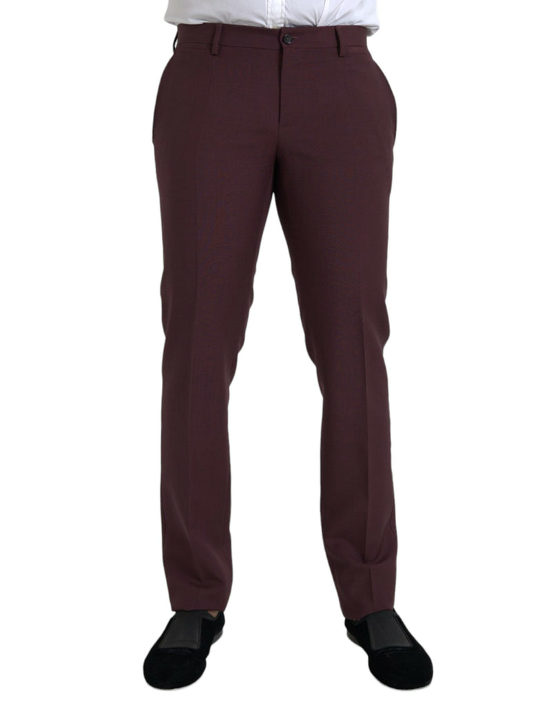 Pantaloni abiti in forma slim fit da uomo marrone