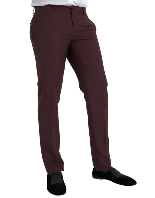 Men de laine marron pantalon robe slim fit