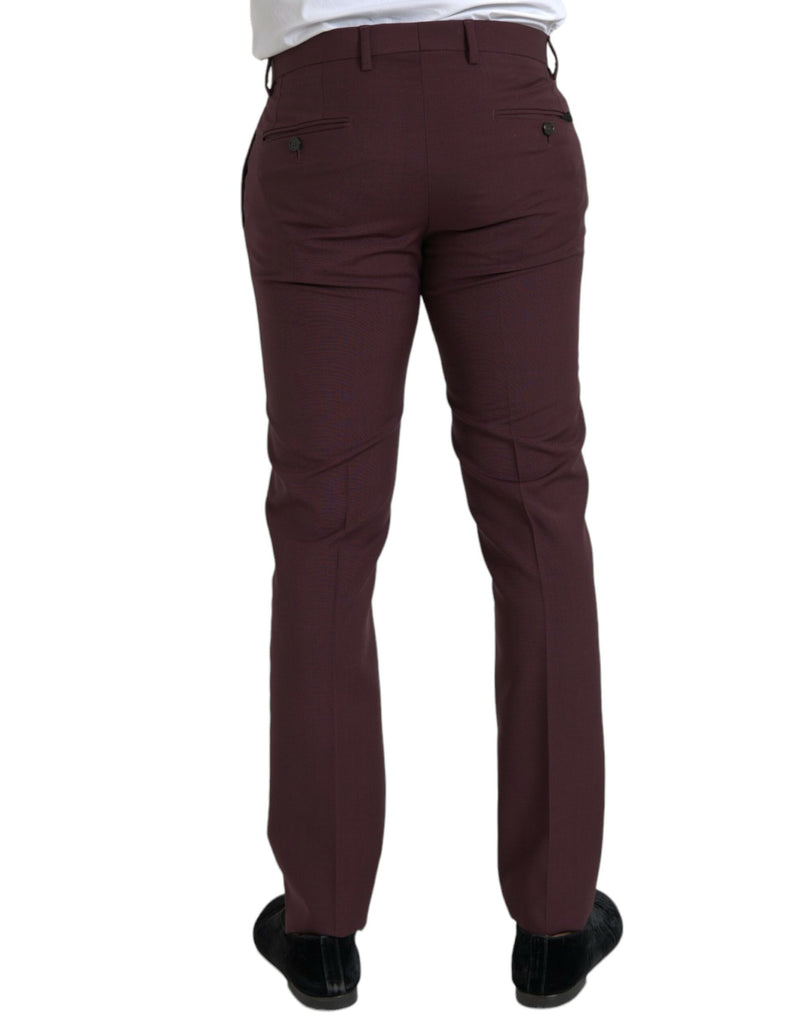 Maroon Wolle Männer schlanke Fit Kleiderhose