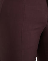 Maroon Wolle Männer schlanke Fit Kleiderhose