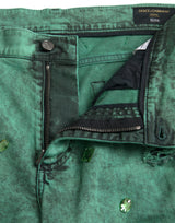 Jeans stimulants en coton vert stretch