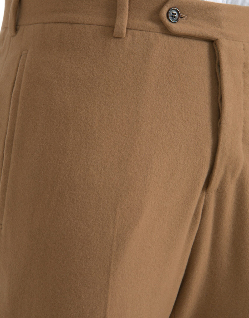 Beige Kaschmir Männer gerade Fit Kleiderhose