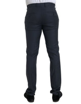 Pantaloni da abito magro di lana blu