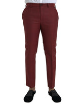 Pantalon de robe maigre des hommes en laine marron