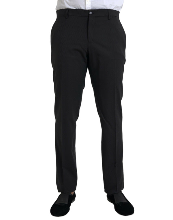 Pantalon de robe maigre des hommes en laine noire