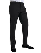 Pantalon de robe maigre des hommes en laine noire