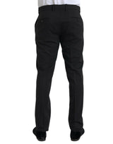 Pantalon de robe maigre des hommes en laine noire