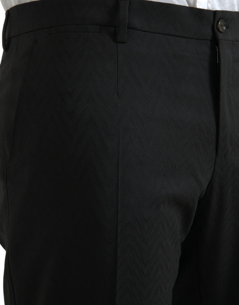 Pantalon de robe maigre des hommes en laine noire