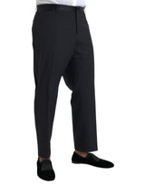 Pantalon de robe maigre hommes en laine bleue