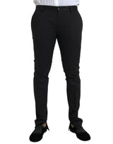 Pantalones de vestir del algodón negro estirado