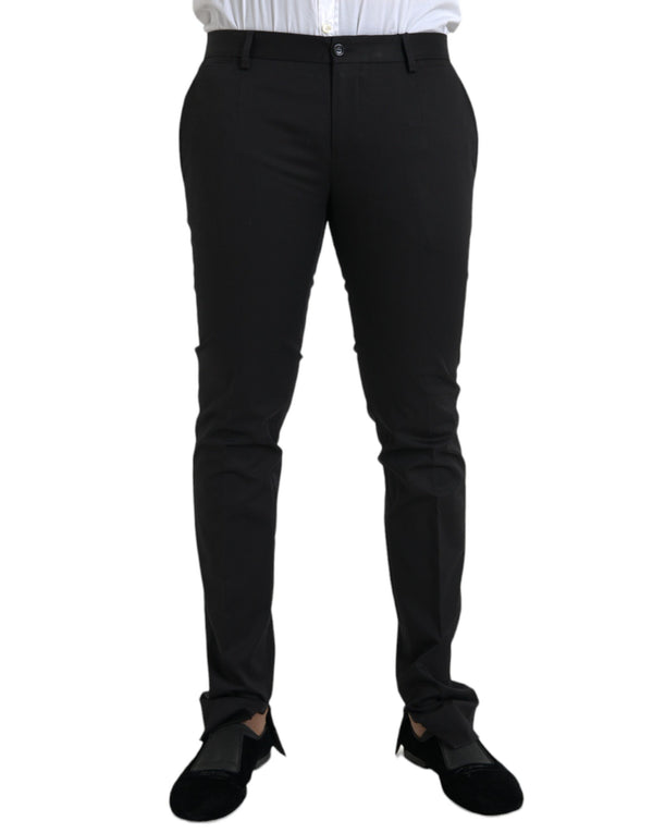 Pantalon de robe skinny extensible en coton noir