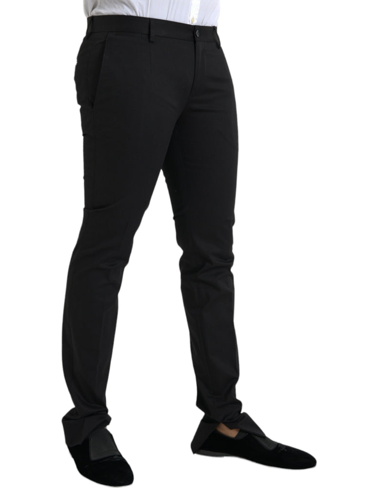 Pantalon de robe skinny extensible en coton noir