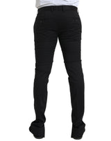 Pantalon de robe skinny extensible en coton noir