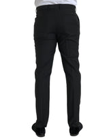 Pantalon de robe maigre des hommes en laine noire