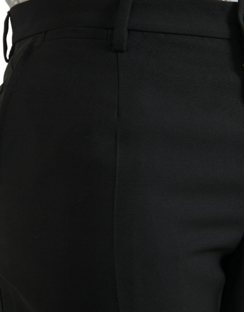 Pantalon de robe maigre des hommes en laine noire