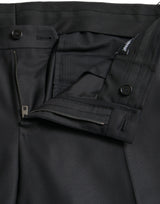 Black Wool Silk Skinny Φόρεμα παντελόνια