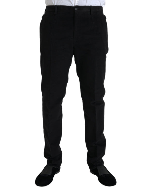 Pantalones flacos de terciopelo de algodón negro