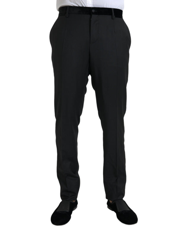 Pantalon de robe skinny hommes de soie noire