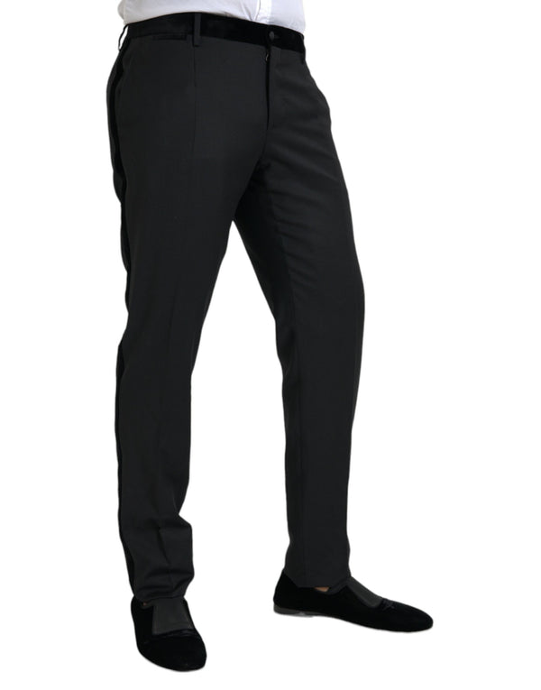 Pantalon de robe skinny hommes de soie noire