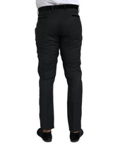 Uomini di seta nera pantaloni da vestito magro