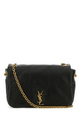 Bolso de hombro de cuero negro nappa jamie