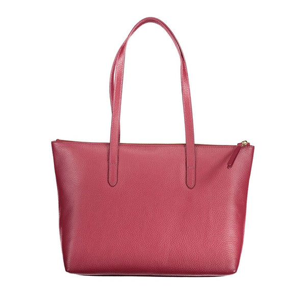 Rote Lederhandtasche