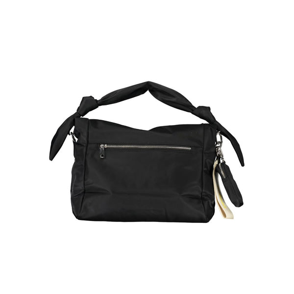 Schwarze Polyesterhandtasche