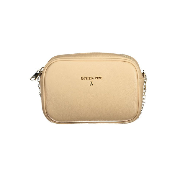 Beige Lederhandtasche