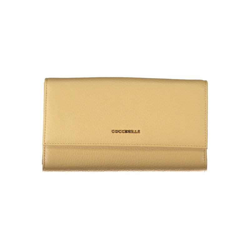 Beige Lederbrieftasche