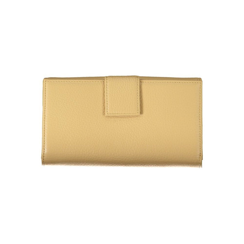 Portefeuille en cuir beige