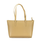 Beige Lederhandtasche