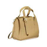 Beige Lederhandtasche