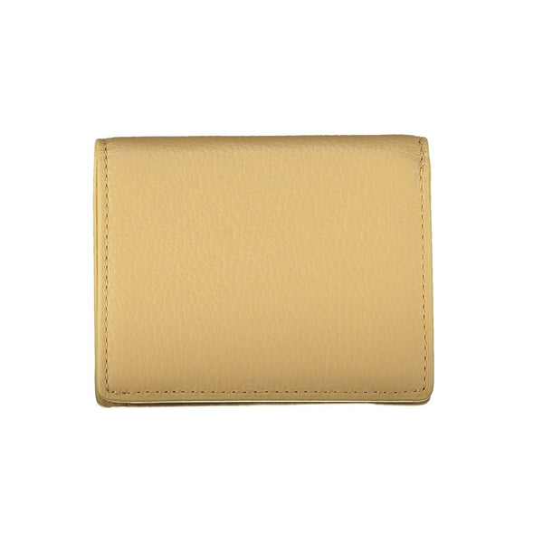 Portefeuille en cuir beige