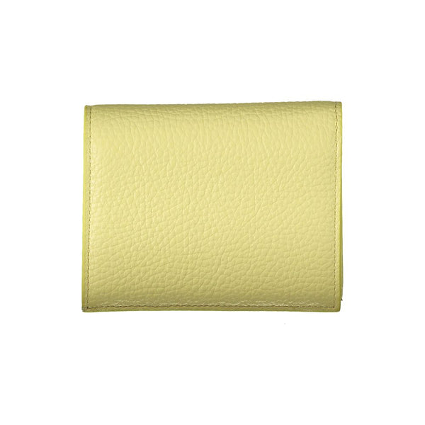 Portefeuille en cuir jaune