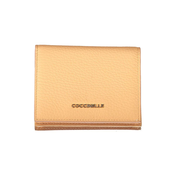 Portefeuille en cuir orange