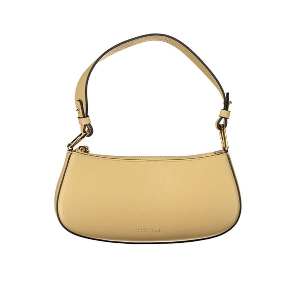 Beige Lederhandtasche