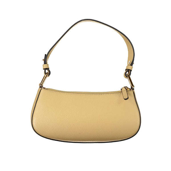 Beige Lederhandtasche