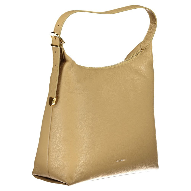 Bolso de cuero beige