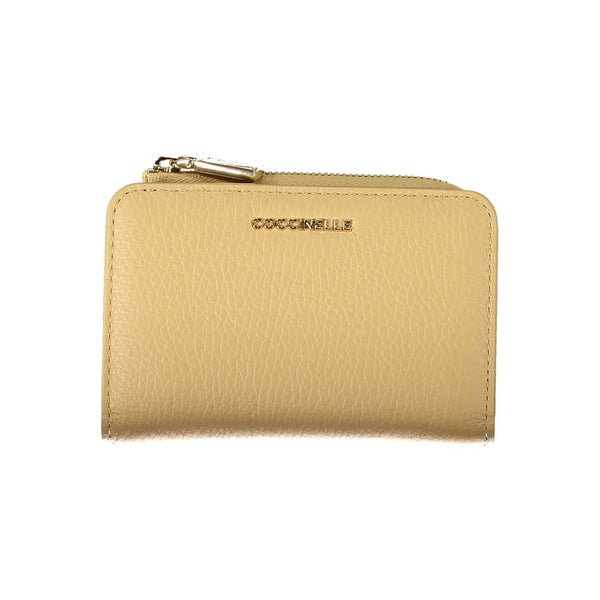 Beige Lederbrieftasche